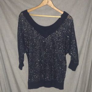 Express navy glitter sweater